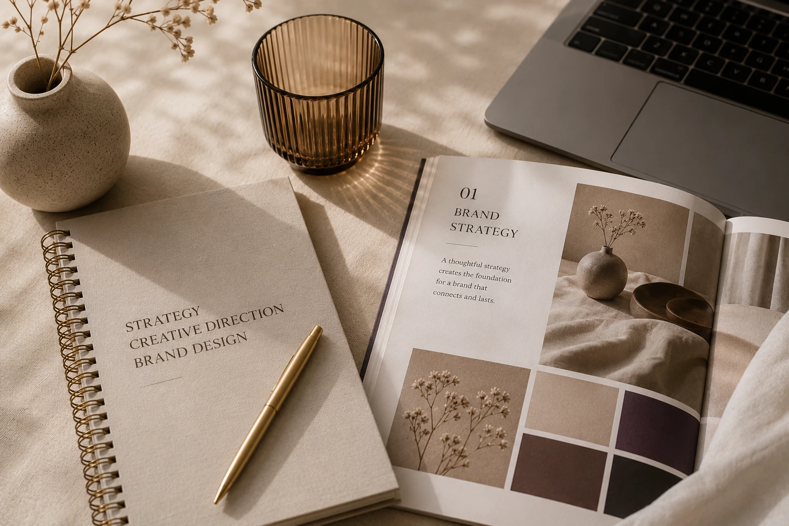 Serene brands and strategy workspace