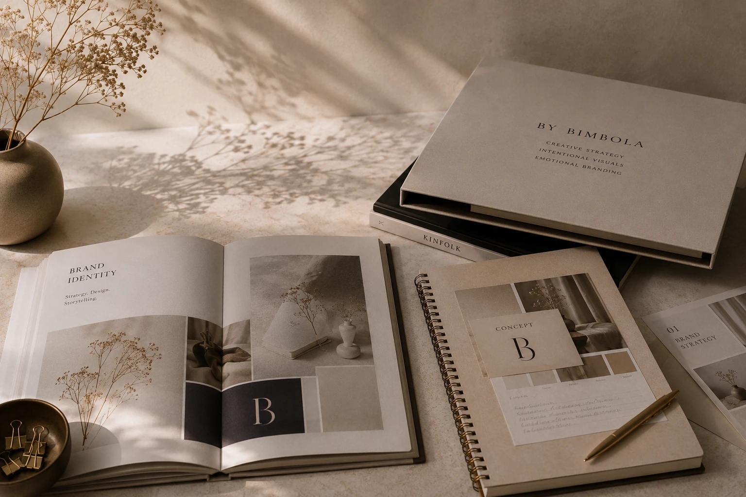 Elegant brands identity flat-lay setup